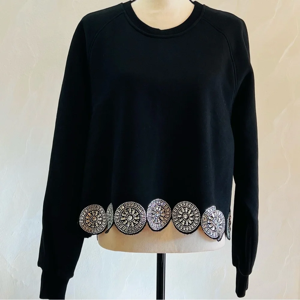 Canapé Embellished Fleece Sweatshirt NWT - Picture 5 of 7